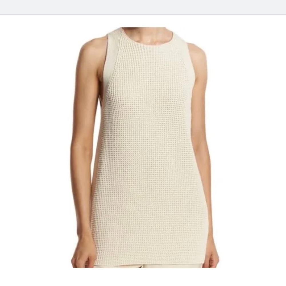 Vince Cream sleeveless knit high neck top size small